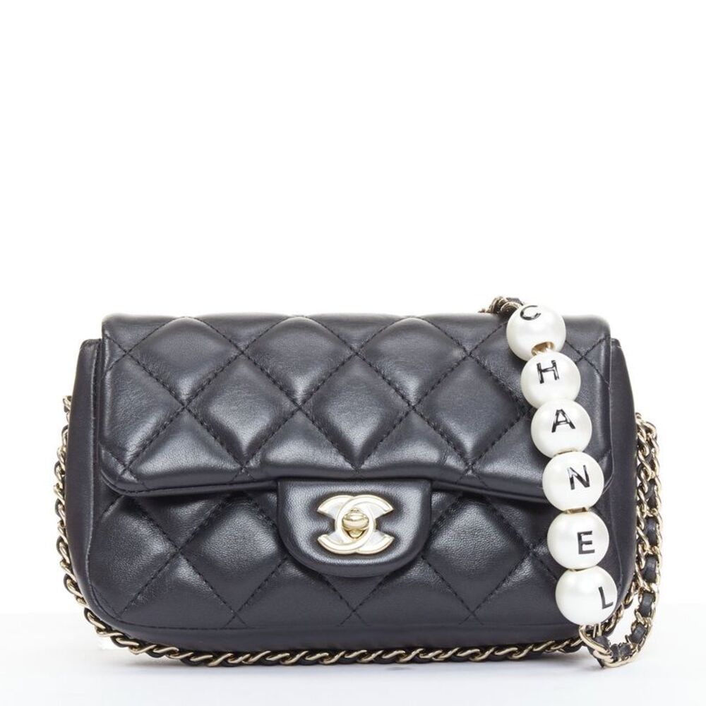 Chanel My Precious Pearls Mini Flap lambskin chain bag
